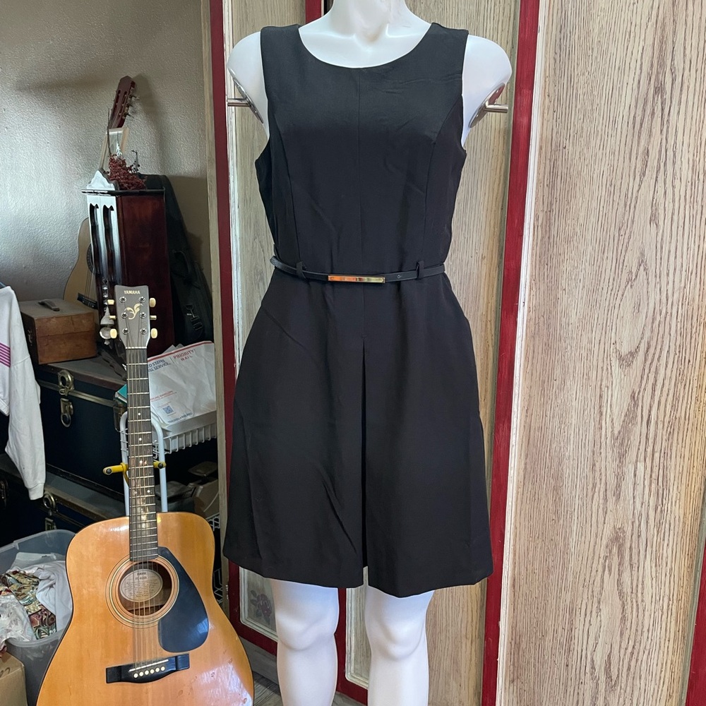 Have Elegant Black Mini Dress with Belt